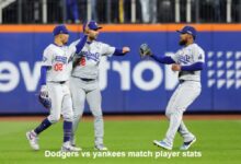 dodgers vs yankees match player stats